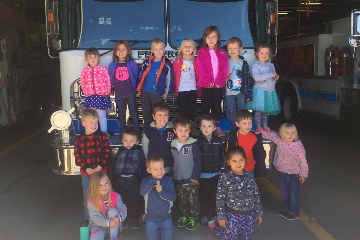 Children from the First Choice for Children visit the fire station on October 11, 2016