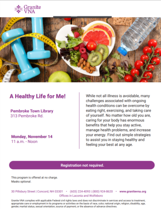 VNA Healthy Life for Me event flyer