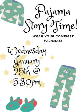pajama story time flyer 