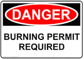 Picture of sign saying Burning Permit Required